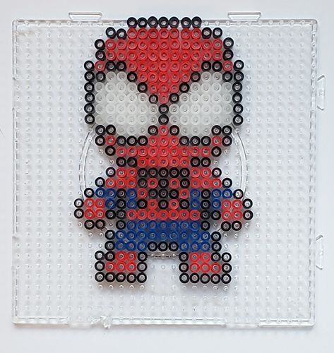 Spiderman perler beads Hello Kitty Spiderman Perler Bead, Spider Man Melty Beads, Spider Man Pearler Beads, Miles Morales Perler Beads, Perler Beads Spiderman, Spider Man Perler Beads, Spiderman Perler Beads, Perler Beads Easy, Hello Kitty And Spiderman