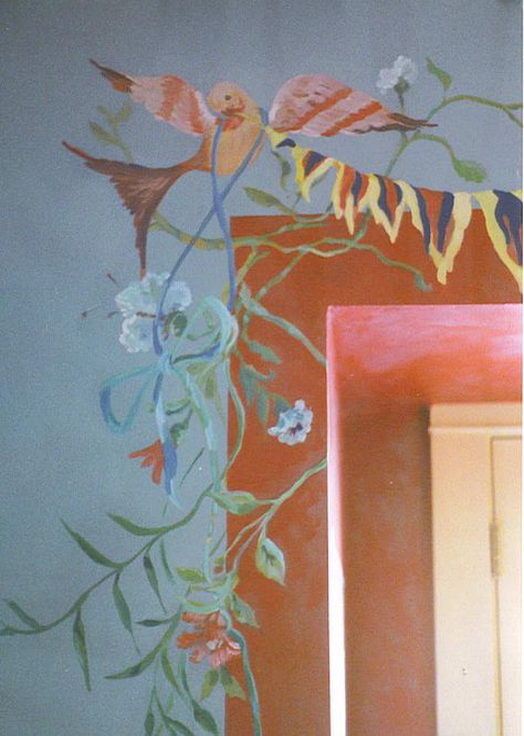 Easy Painted Wallpaper, Mural Painting Aesthetic, Whimsigoth Mural, Handpainted Wallpapers Diy, Floral Painted Wall, Painted Archway, Hand Painted Wall Mural, Bedroom Wall Murals, Painted Wall Mural