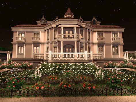 Sims Baroque, Baroque Castle, Bloxburg Victorian House, Bloxburg Castle, Vintage Mansion, Castle Layout, Bloxburg Mansion, Castle House Plans, Victorian Castle