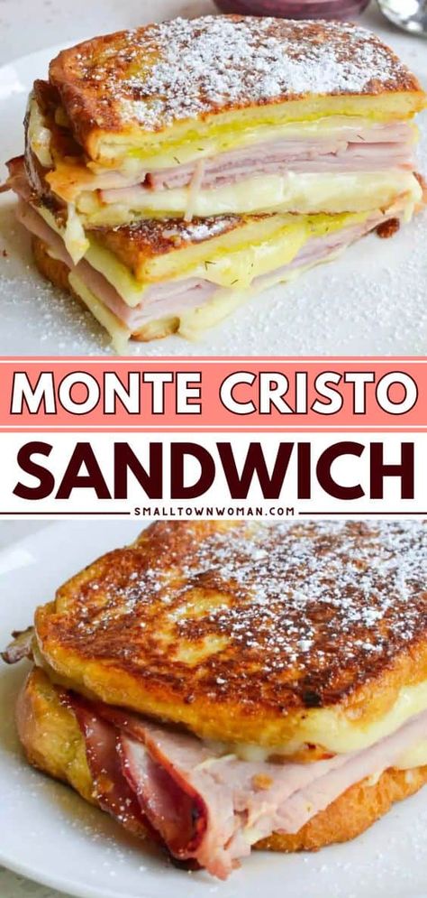 Bakery Lunch Ideas, Ham Bread Recipe, Monte Cristo Sandwich Recipe, Small Town Woman, Monte Cristo Sandwich, Lunch Sandwiches, Summer Salads With Fruit, Simple Lunch, Ham Sandwiches