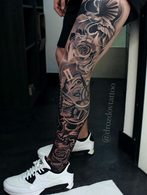 The Best Sleeve Tattoos Of All Time - TheTatt Tattoo Lower Back, Leg Tattoo Ideas, Mangas Tattoo, Best Leg Tattoos, Full Leg Tattoos, Maori Tattoos, Polynesian Tattoos, Tattoo Zeichnungen, Geometric Tattoos