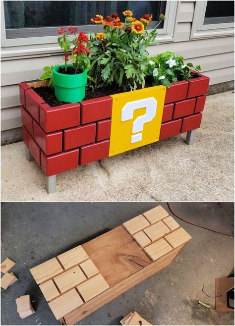 40 Free DIY Planter Box Plans with Detailed Instructions Elegant Dining Table Centerpiece, Diy Gaming Room, Mario Diorama, Dining Table Centerpiece Ideas, Elmo Wallpaper, Table Centerpiece Ideas, Wood Centerpiece, Elegant Dining Table, Diy Planter