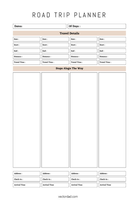 Trip Planner Template, Printable Road, Travel Planner Template, Road Trip Planner, Perfect Road Trip, Trip Planner, Planner Printables, Free Travel, Travel Planner