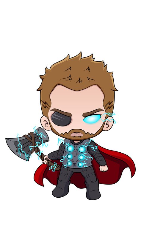 Chibi Thor is the superhero of the incredible Marvel Comics universe. This cute Thor is a thunder god who wields an enchanted hammer that gives him a variety of abilities. The cute Marvel sticker... Thor Chibi Drawing, Marvel Thor Drawing, Baby Thor Cartoon, Marvel Characters Cartoon, Cartoon Marvel Characters Art, Cute Marvel Drawings, Thor Doodle, Marvel Chibi Avengers, Chibi Marvel Characters