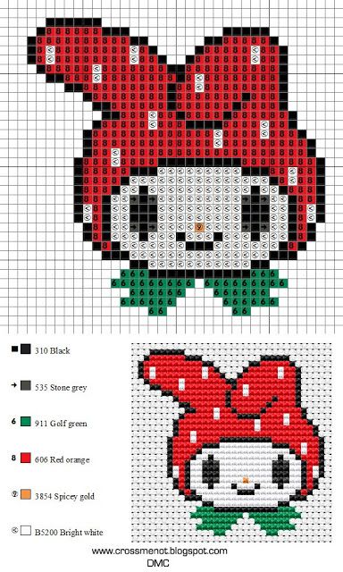 Cross me not: Strawberry My Melody Pixel Art Pattern My Melody, My Melody Cross Stitch Pattern, Cross Stitch Patterns Sanrio, Pixel Sanrio Art, My Melody Cross Stitch, My Melody Alpha Pattern, Crochet Sanrio Bag, Sanrio Cross Stitch Pattern, Pixel Art Cute Animals