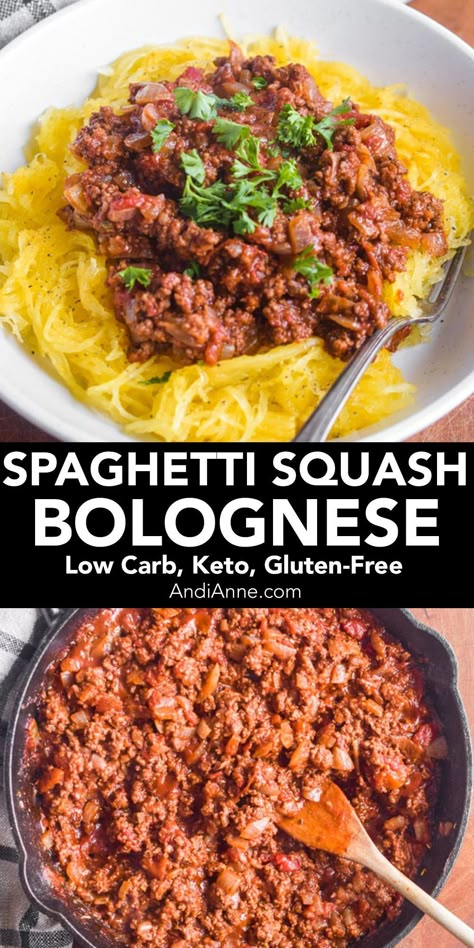 Spaghetti Squash Gluten Free Recipes, Meal Prep With Spaghetti Squash, Spaghetti Squash Olive Oil And Garlic, Turkey Bolognese Spaghetti Squash, Keto Dinner Recipes Spaghetti Squash, Spaghetti Squash Recipes With Ground Chicken, Spaghetti Squash Toppings, Ground Beef And Spaghetti Squash Recipes, Spaghetti Squash With Hamburger