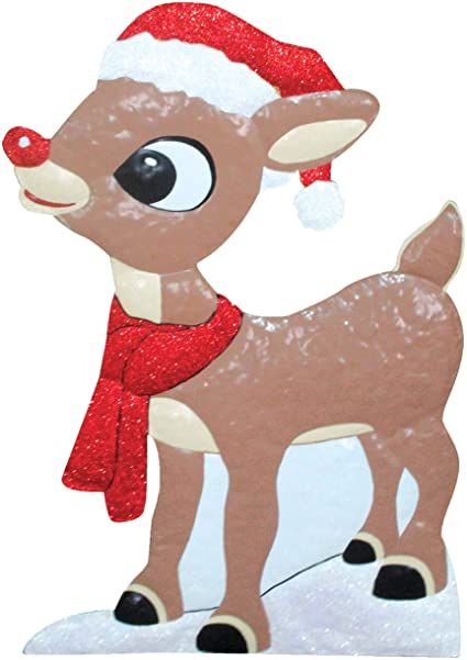 Product Works 24-Inch Holiday Décor Rudolph Metal Christmas Decoration, Red Nose Reindeer Outdoor Christmas Reindeer, Rudolph Red Nosed Reindeer, Santa Cap, Christmas Yard Art, Rudolph The Red Nosed Reindeer, Christmas Game, Metal Christmas, Christmas Yard, Outdoor Holiday Decor