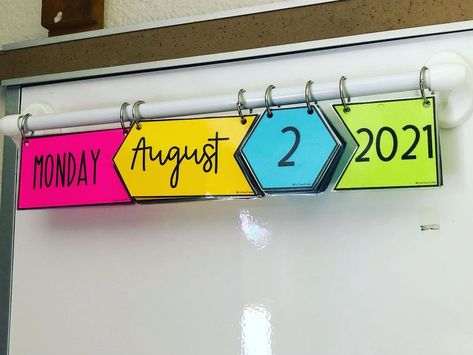 Annette | 6th Grade Math on Instagram: “Do yourself a favor… hang your calendar and you will never have to make a new one! It’s literally my favorite thing in my classroom! What…” Classroom Table Names, Classroom Table, 6th Grade Math, Class Displays, Classroom Tables, Hanging Calendar, Attention Grabbers, Art Classroom Decor, Preschool Arts And Crafts