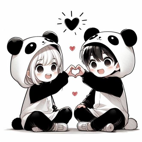 Panda Matching Pfp, Couples Pfp, Scary Place, Pfp Cartoon, Anime Hug, Background Pics, Matching Anime, Cartoon Love Photo, Cute Panda Wallpaper