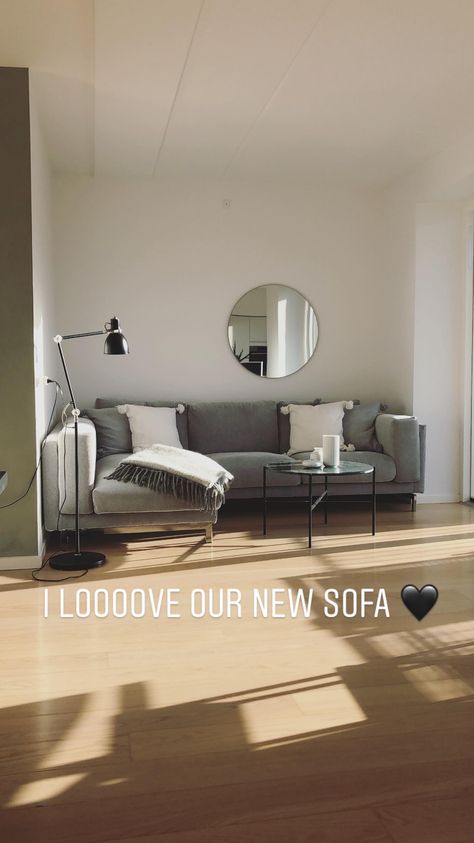 Nockeby Sofa Living Rooms, Ikea Nockeby Sofa, Nockeby Sofa, Open Plan Kitchen Living Room, Grey Sofa, Small Living Room Design, Tiny Apartment, 3 Bedroom House, Gray Sofa