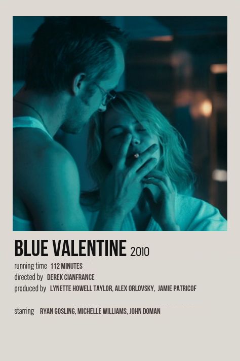 All posters made by me <3 Blue Valentine Movie, American Beauty Movie, Poster Polaroid, Tv Posters, Girly Movies, Film Posters Minimalist, Blue Valentine, Film Poster Design, Minimalist Movie Poster