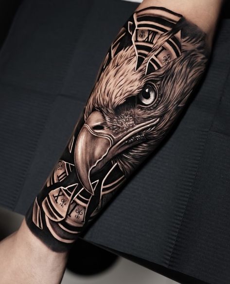 Eagle Forearm Tattoo, Eagle Tattoo Ideas, Brother Tattoo For Men, Indian Girl Tattoos, Forearm Cover Up Tattoos, Zeus Tattoo, Korean Tattoos, Brother Tattoos, Patriotic Tattoos