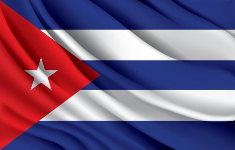 bandera nacional de cuba ondeando ilustración vectorial realista Cuba