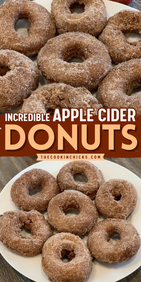 Looking for new Fall baking ideas? Look no further. This Incredible Apple Cider Donuts recipe is a must-try! This simple apple recipe is quick to prepare and only requires a few ingredients. It's soft, mouthwatering, and irresistible. These cinnamon sugar-coated donuts are the best for easy breakfast food that is a perfect pair for your morning coffee! Cider Donuts Recipe, Apple Cider Donuts Recipe, Donut Calories, Apple Cider Donuts Baked, Making Donuts, Apple Donuts, Thanksgiving 2024, Donut Recipe, Donuts Recipe