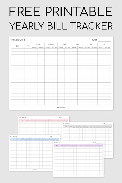 Printable Yearly Bill Tracker Budget And Bill Tracker, Yearly Budget Printable Free, Weekly Expense Tracker Printable Free, Yearly Finance Tracker, Budget Binder Free Printables 2023, Monthly Bills Printable Free, Finance Binder Printables Free, Bill Checklist Printable Free, Bill Spreadsheet Printable