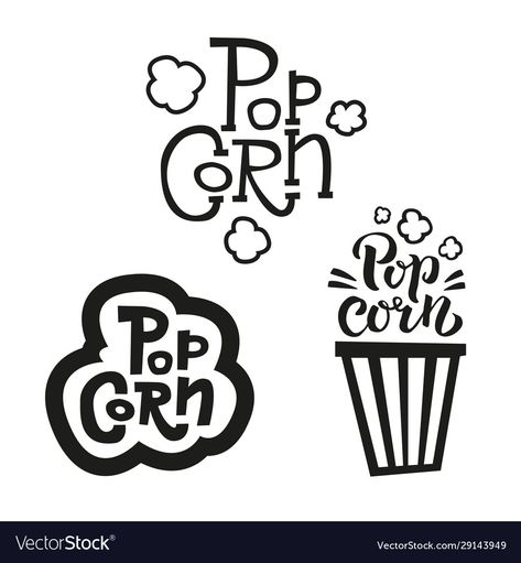 Popcorn Logo Ideas, Popcorn Typography, Popcorn Logo Design, Popcorn Logo, Popcorn Business, Popcorn Labels, T Shirt Poster, Popcorn Ideas, Popcorn Design