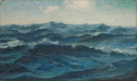 An October Day, Frank K. M. Rehn Ocean Museum, Marine Painter, Seascape Artwork, Cleveland Museum Of Art, Wave Painting, American Painting, Hallway Ideas, Seascape Paintings, Painting Edges