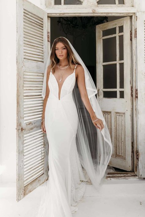 Lovers Society Reece - Lovers Society Aegean Collection - Lovely Bride Wedding Dresses For Petite Women, Lovers Society, Chic Wedding Gown, Petite Wedding Dress, Bespoke Wedding Dress, Wedding Silhouette, Wild At Heart, Modern Bridal, Chiffon Skirt