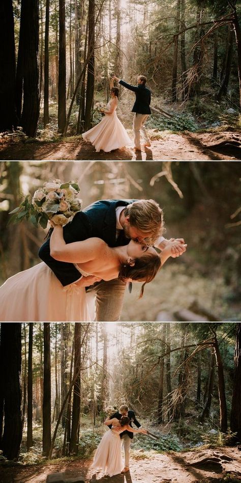 Muted Wedding Photography, Bohemian Wedding Photos, Wedding Photo Ideas Forest, Wedding Photos Ideas For Photographers, After Wedding Photoshoot Ideas, Intimate Wedding Poses, Forest Wedding Portraits, Forest Wedding Photo Ideas, Park Wedding Photography