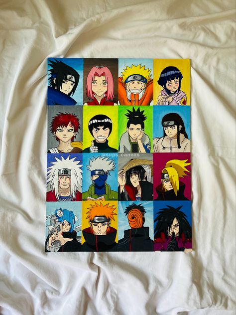 Aesthetic Naruto Drawing, Naruto Collage Drawing, Naruto Art Painting, Itachi Uchiha Painting Easy, Naruto Characters Painting, Itachi Uchiha Canvas Painting, Naruto Canvas Painting Easy, Akatsuki Painting, Naruto Painting Easy