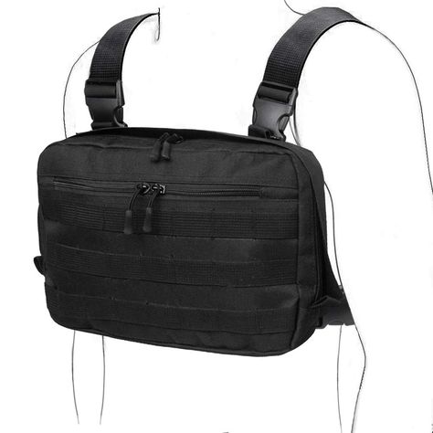 WYNEX Tactical Chest Rig Bag, Recon Kit Bags Combat Chest Pack Tactical Vest Front Pouch Radio Harness Holster Airsoft Ammo Tool Pouch Concealed EDC Carry Hand Free for Wargame Paintball Airsoft Shoot, Tactical Vests - Amazon Canada Tactical Harness, Tactical Chest Rigs, Edc Carry, Balance Trainers, Foam Rollers, Molle Webbing, Tent Stakes, Chest Pack, Hiking Tent