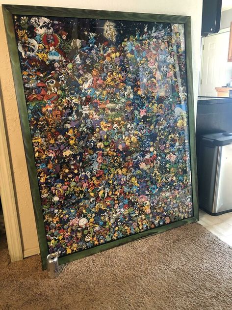 My Pokémon Epic 1-5 Is Back From The Framer! Large Scale Pixel Art, Giant Cross Stitch Pattern, Huge Cross Stitch, Cross Stitch Big Projects, Cross Stitch Large Projects, Amazing Cross Stitch, Cross Stitch Patterns Large, Advanced Cross Stitch Patterns, Displaying Cross Stitch