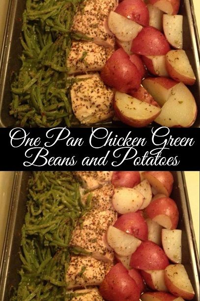 One Pan Chicken Green Beans and Potatoes Recipe Baked Chicken Green Beans And Potatoes, One Pan Chicken Green Beans And Potatoes, Chicken And Green Beans Sheet Pan, Baked Chicken Potatoes And Green Beans, Green Beans And Potatoes In Oven, Chicken And Green Bean Recipes, Chicken Potatoes Green Beans, Chicken Green Beans And Potatoes, Chicken Potatoes And Green Beans