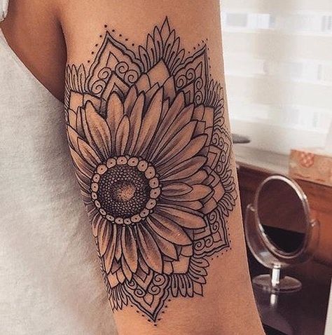 10.1k Likes, 48 Comments - s u n f l o w e r. (@hippie.sunflower) on Instagram: “@tattoo.therapy ✨@stevesavart” Sunflower Tattoo Thigh, Sunflower Tattoo Sleeve, Sunflower Tattoo Shoulder, Hippie Tattoo, Elbow Tattoos, Sunflower Tattoos, Instagram Tattoo, Mandala Tattoo Design, Sunflower Tattoo Design