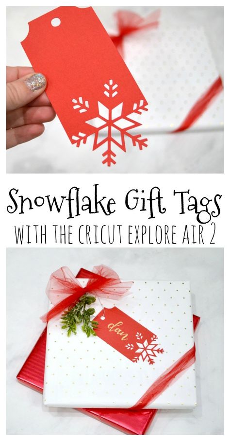 These snowflake gift tags are a gorgeous addition to any package, and you can create them so quickly and easily! Gift Tags Cricut, Easy Snowflake, Snowflake Gift Tags, Cricut Christmas Ideas, 달력 디자인, Simple Snowflake, Cricut Explore Projects, Idee Cricut, 카드 디자인