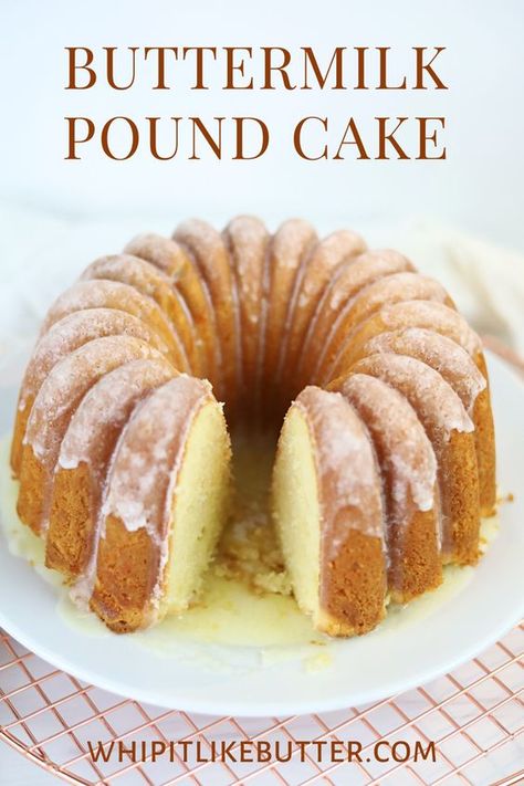 Butter Sour Cream Pound Cake, Butter Milk Pound Cakes, Butter And Cream Cheese Pound Cake, 2 Step Pound Cake, Cakes With Buttermilk In Them, Lemon Buttermilk Pound Cake Recipes Moist, Vanilla Buttermilk Pound Cake With Cream Cheese Glaze, Buttermilk Glaze For Cake, Vanilla Pound Cake With Glaze