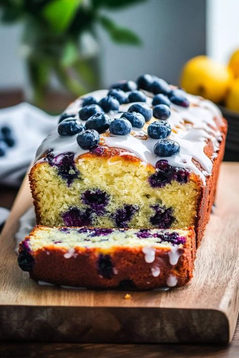 Blueberry Yogurt Cake - Insanely Good Blueberry Yogurt Loaf, Lemon Breakfast Cake, Yogurt Loaf Cake, Blueberry Yogurt Cake, Blueberry Loaf Cakes, Greek Yogurt Cake, Lemon Blueberry Loaf, Lemon Yogurt Cake, Yogurt Bread