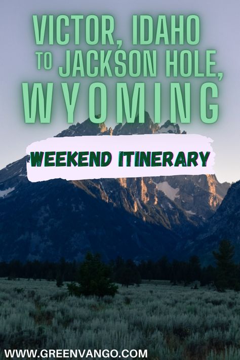 Looking for gorgeous mountain views, good eats and breweries? Check out my weekend itinerary to traveling between Victor, ID and Jackson Hole, WY. #jacksonhole #hikingtips #itinerary #idaho #tetons #weekendplans Driggs Idaho Things To Do, Victor Idaho Things To Do, Victor Idaho, Driggs Idaho, Explore Idaho, Idaho Adventure, Vacation 2023, Jackson Hole Wy, Yellowstone Trip