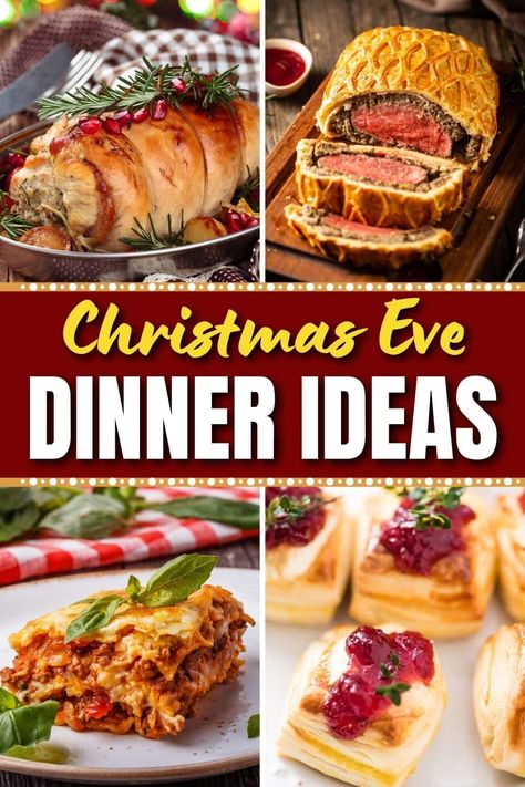 Nontraditional Christmas Dinner, Dinner Buffet Ideas, Christmas Eve Dinner Menu, Christmas Eve Dinner Ideas, Christmas Dinner For Two, Stuffed Turkey Breast, Christmas Eve Meal, Traditional Christmas Dinner, Holiday Meal Planning