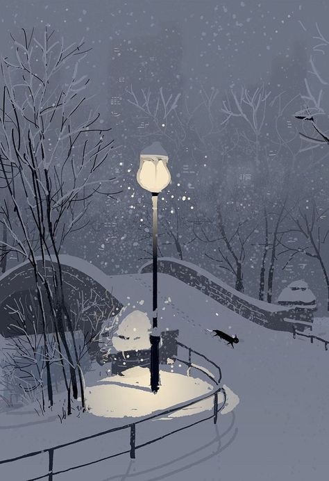 Pascal Campion, Snowy Night, 동화 삽화, Winter City, Winter Illustration, Winter Wallpaper, Winter Scenery, Landscape Illustration, Winter Art