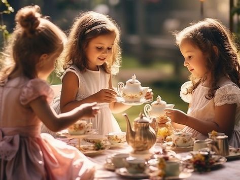 child's tea party ideas - three young girls at a tea party Tea Party Photoshoot, Tea Party Photography, Disney Princess Tea Party, Tea Party Ideas, Kids Tea Party, Board Pictures, Mom Lifestyle, Party Photoshoot, Children Party