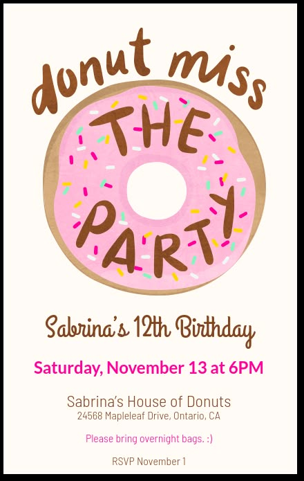 Donut Birthday Invitations Free, Doughnut Birthday Invitations, Two Year Old Donut Birthday Party, Donut Birthday Invitations, 1st Birthday Doughnut Theme, Girls Donut Birthday Party Ideas, Donut Themed Birthday Party Games, Three Year Old Donut Party, Donut Birthday Ideas