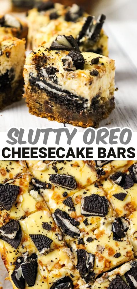 Oreo Cheesecake Bars Easy, Oreo Chocolate Chip Cheesecake Bars, Chocolate Chip Oreo Brownie Bars, Desserts For Big Crowds, Oreo Cookie Dough Cheesecake, Skor Cheesecake Recipes, Toffee Oreo Dessert, Oreo Dessert For A Crowd, Oreo Based Desserts