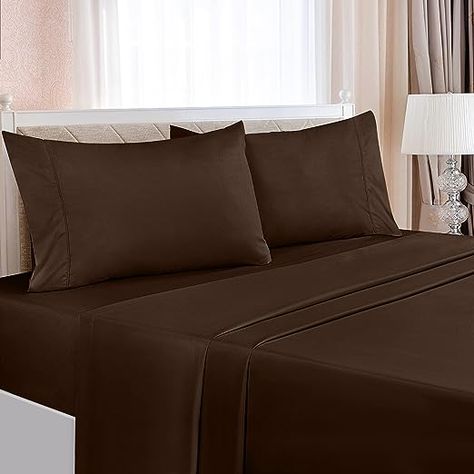 BED SHEET SET - Queen size 4-piece bed sheets set comprising of 1 flat sheet measuring 90 by 102 inches with a 2 inches self-hem, 1 fitted sheet measuring 60 by 80 inches with a 15 inches box and 2 pillowcases measuring 20 by 30 inches each with a 4 inches hem Bedding King, Bedding Queen, Bed Sheets Set, Queen Bed Sheets, King Bed Sheets, Queen Size Sheets, Luxury Bed Sheets, Toddler Bed Set, Egyptian Cotton Sheets