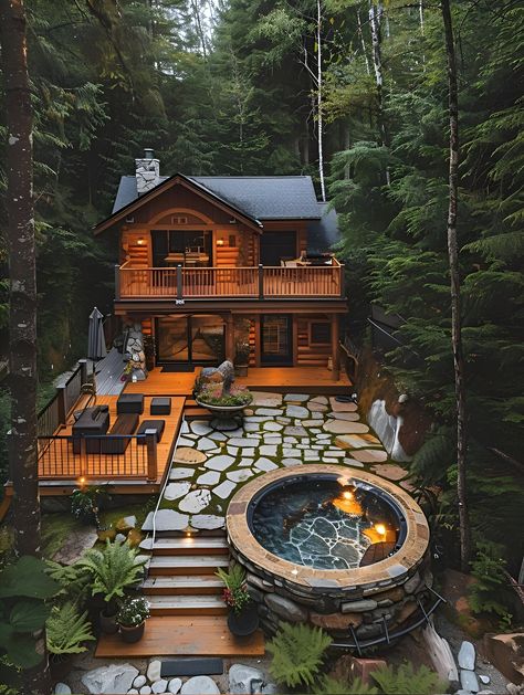 Cabin On Lake In Woods, Beautiful House Images, Mountain Cabins, Whispering Pines, Mountain Cottage, Dream Life House, Village House Design, Tiny House Cabin, Outdoor Decor Backyard