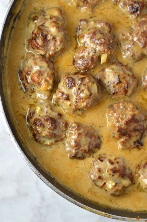 Oh hell yes. Duck Meatballs, Meatballs In Dijon Gravy, Dijon Gravy, Easy Meatballs, Shake Recipes Healthy, Meatballs And Gravy, Meatballs Easy, Think Food, Beef Recipes Easy