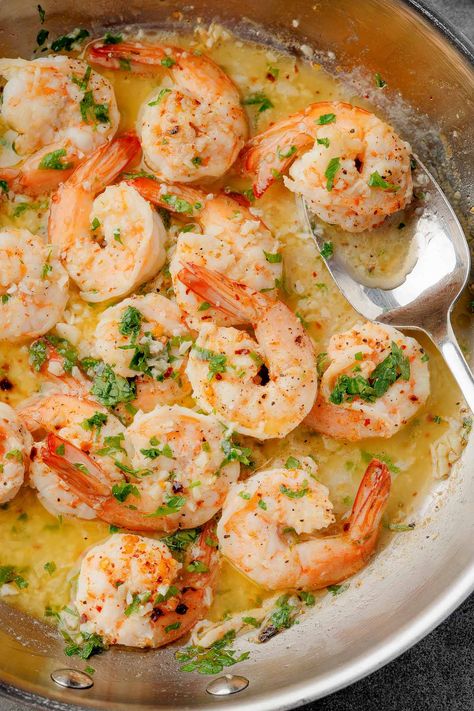 Garlic Butter Shrimp Scampi - Chefjar Shrimp And Garlic Butter, Shrimp Pasta Scampi, Shrimp Scampi Breadcrumbs, Shrimp Scampi With Rice Recipes, Shrimp White Rice Recipe, Stovetop Shrimp Recipes, Garlic Shrimp And Rice Recipes, Shrimp Scampi Pasta Easy, Garlic Butter Pasta Recipes