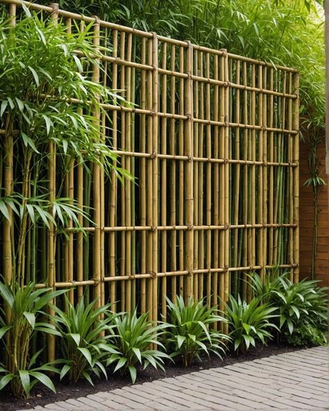 Coastal Courtyard, Tulum Garden, Green Wall Ideas, Interior Green Wall, Deck Styling, Trellis Ideas Garden, Outdoor Trellis Ideas, Backyard Trellis, Bamboo Garden Fences