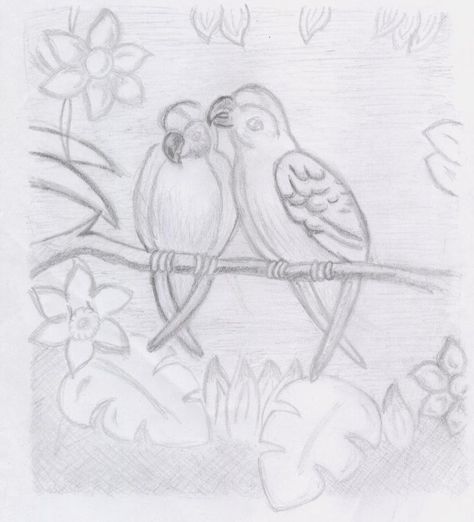 Tropical Rainforest Animals Drawing | Tropical Rainforest Parrots by Chocobo-Girl Jungle Pencil Drawing, How To Draw A Rainforest, Jungle Doodles To Draw, Easy Rainforest Drawing, Rainforest Background Drawing, Tropical Animals Drawing, Tropical Bird Drawing, Easy Jungle Animal Drawings, Rainforest Animals Drawings