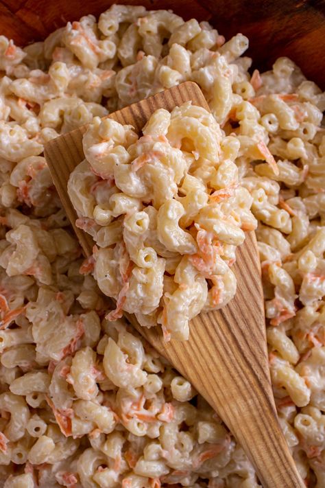 Max Salad Recipe, Hawian Style Mac Salad, Gawain Macaroni Salad, Lnl Macaroni Salad, L And L Macaroni Salad, Pasta Salad Elbow Macaroni, L&l Bbq Macaroni Salad, Healthy Hawaiian Macaroni Salad, Hawian Style Macaroni Salad