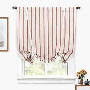 Roman Shades Bathroom, Tie Up Curtains, Tie Up Shades, Linen Layers, Linen Curtain, Bathroom Windows, Thermal Curtains, Curtain Ties, Room Kids