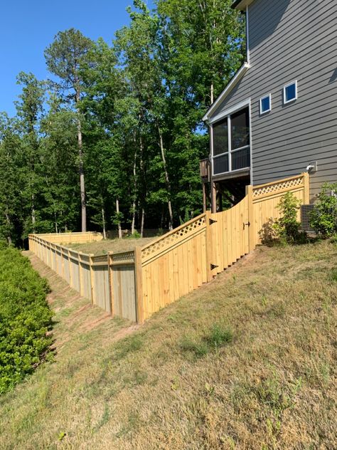 Fence Lattice, Wooden Fences, Southern Pine, Pressure Treated Wood, Privacy Fences, Wooden Fence, Backyard Decor, Fencing, Custom Build