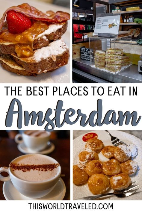 Amsterdam is one of the best European cities for gastronomical delights. From avocado inspired dishes to traditional pancakes, Amsterdam has options for all types of palates. The city is continuing to add new cafes and restaurants with plenty of vegetarian or vegan options. Continue reading to find out where all the best cafes in Amsterdam are located! Amsterdam | Amsterdam cafe | Amsterdam restaurants | amsterdam travel Pancakes Amsterdam, Dutch Breakfast, Amsterdam Restaurants, Amsterdam Cafe, Amsterdam Vacation, Amsterdam Restaurant, Dutch Pancakes, Amsterdam Food, Homemade Soda