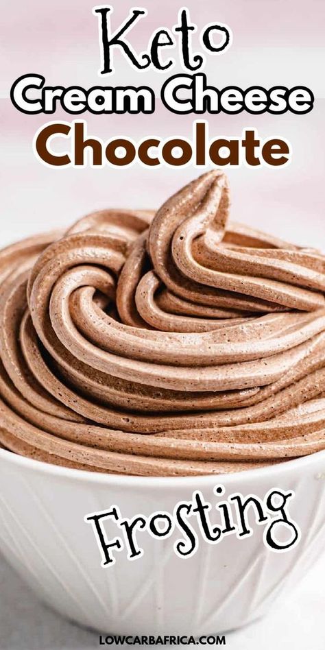 Keto cream cheese chocolate frosting is sugar free and so good! With only 6 simple ingredients it’s incredibly easy to make and perfect for all your keto desserts! Keto Chocolate Cream Cheese, Homemade Whipped Cream Easy, Cream Cheese Chocolate Frosting, Keto Cream Cheese Frosting, Easy Homemade Whipped Cream, Sugar Free Desserts Easy, Keto Cream Cheese, Chocolate Cream Cheese Frosting, Frosting Recipes Easy