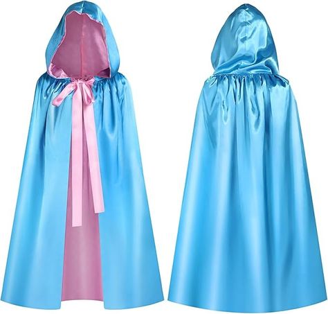 Amazon.com: Haysandy Blue Fairy Hooded Cloak Costume, Polyester Cape Cosplay Cloak Princess Costume with Pink Ribbon for Women(1.6 ft) : Clothing, Shoes & Jewelry Princess Costume For Women, Long Hooded Cloak, Fairy Godmother Costume, Blue Cloak, Magician Costume, Princess Cape, Library Programming, Hooded Cape, Blue Fairy