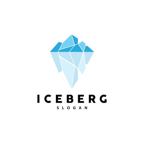 Vector iceberg logo antarctic mountains ... | Premium Vector #Freepik #vector #arctic #antarctica #glacier #iceberg Cold Logo Design, Antarctica Glacier, Ice Symbol, Iceberg Theory, Snow Logo, Ice Logo, Outline Images, Cold Plunge, Ice Blue Color